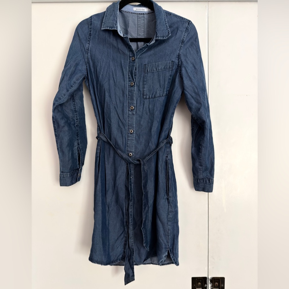 Kenneth Cole Reaction Light Blue Denim Shirt Dress
